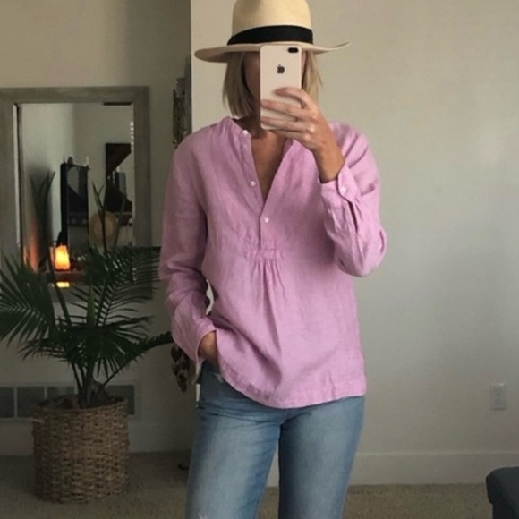 Baird McNutt x J.Crew Irish Linen Popover Tunic in Orchid Pink Women’s 2 G0614 - Picture 6 of 6